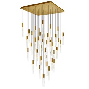 CWI Lighting Greta 36-in Integrated LED Brass Chandelier