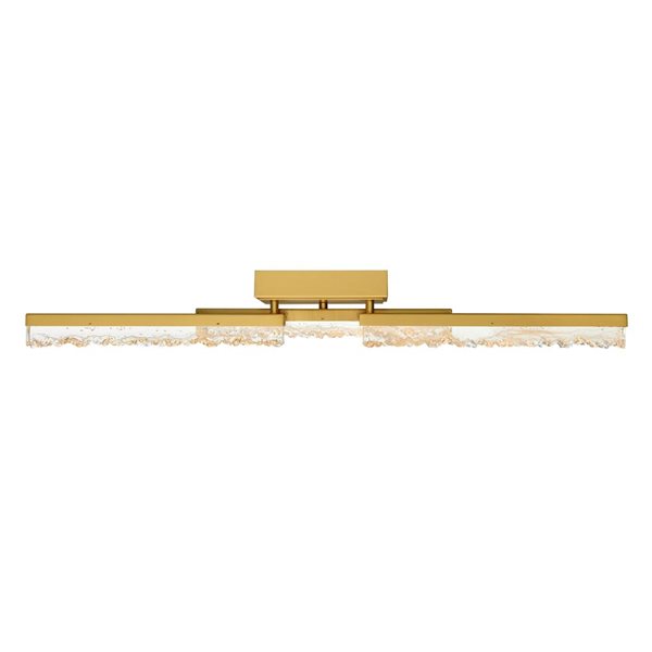 CWI Lighting Stagger 36-in Integrated LED Brass Vanity Light