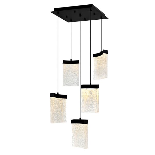 CWI Lighting Lava 12-in Integrated LED Black Mini Pendant Light