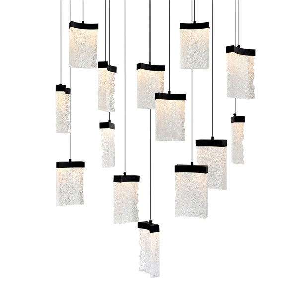 CWI Lighting Lava 48-in Integrated LED Black Chandelier