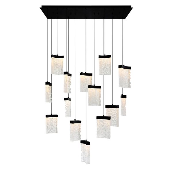 CWI Lighting Lava 48-in Integrated LED Black Chandelier