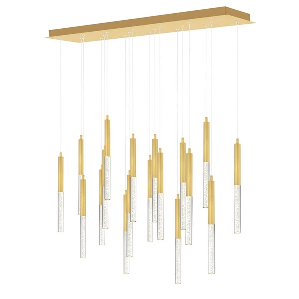 CWI Lighting Dragonswatch 140-in H. Integrated LED Satin Gold Chandelier