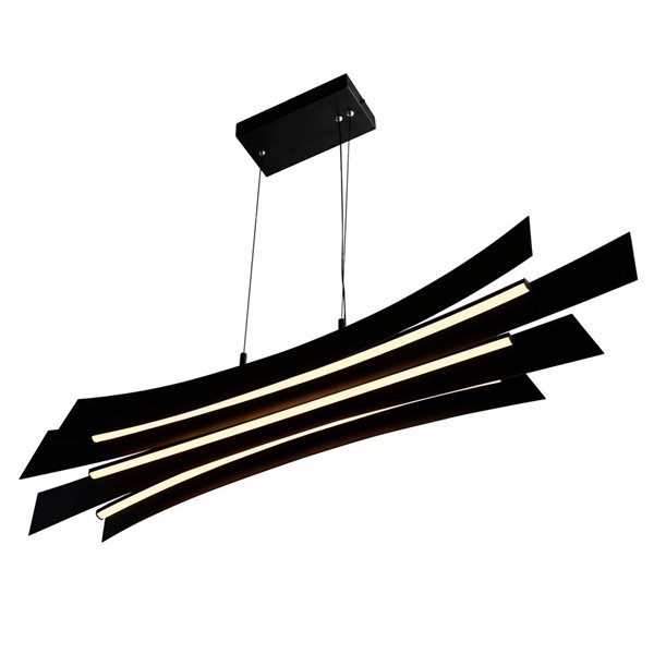 CWI Lighting Candora 50-in Integrated LED Black Chandelier