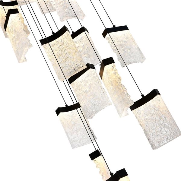 CWI Lighting Lava 24-in Integrated LED Black Chandelier