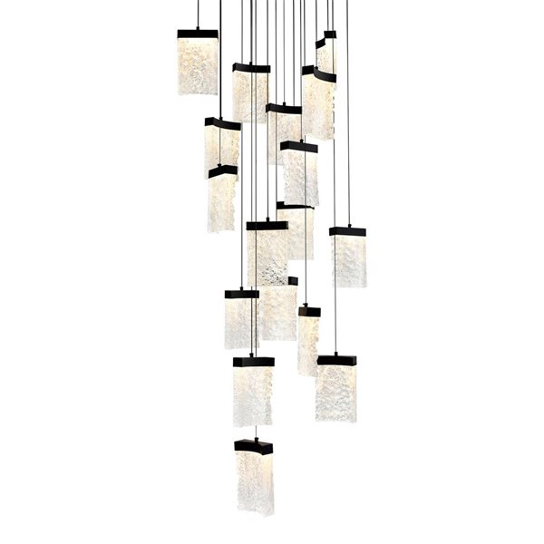 CWI Lighting Lava 24-in Integrated LED Black Chandelier