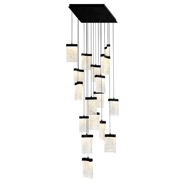 CWI Lighting Lava 24-in Integrated LED Black Chandelier