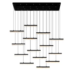 CWI Lighting Stagger 60-in Integrated LED Black Chandelier