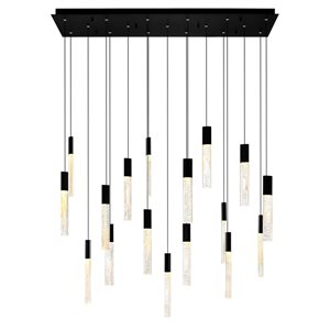 CWI Lighting Greta 48-in Integrated LED Black Chandelier