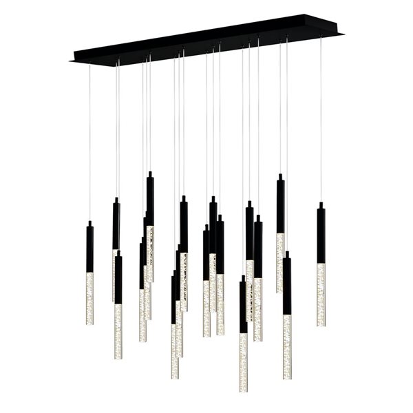 CWI Lighting Dragonswatch 140-in H. Integrated LED Black Chandelier