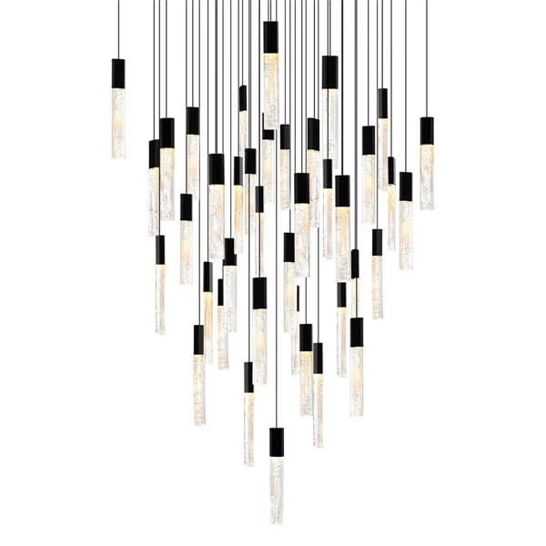 CWI Lighting Greta 36-in Integrated LED Black Chandelier