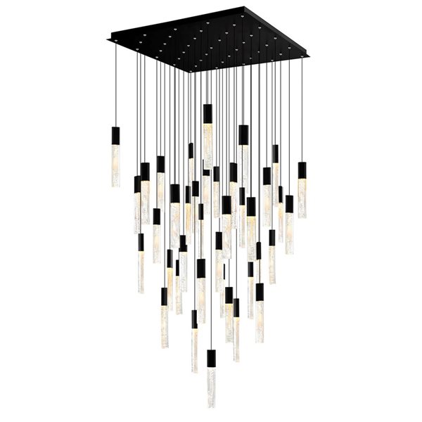 CWI Lighting Greta 36-in Integrated LED Black Chandelier