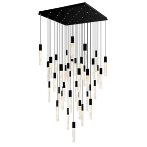 CWI Lighting Greta 36-in Integrated LED Black Chandelier