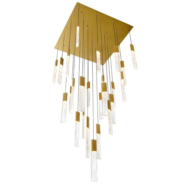 CWI Lighting Greta 28-in Integrated LED Brass Chandelier