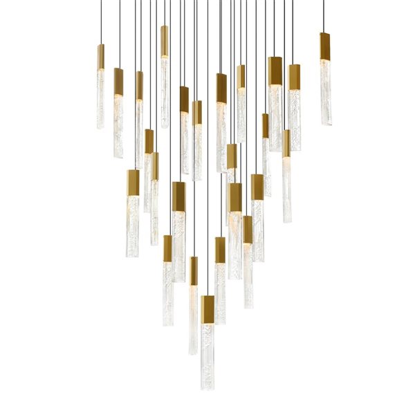 CWI Lighting Greta 28-in Integrated LED Brass Chandelier