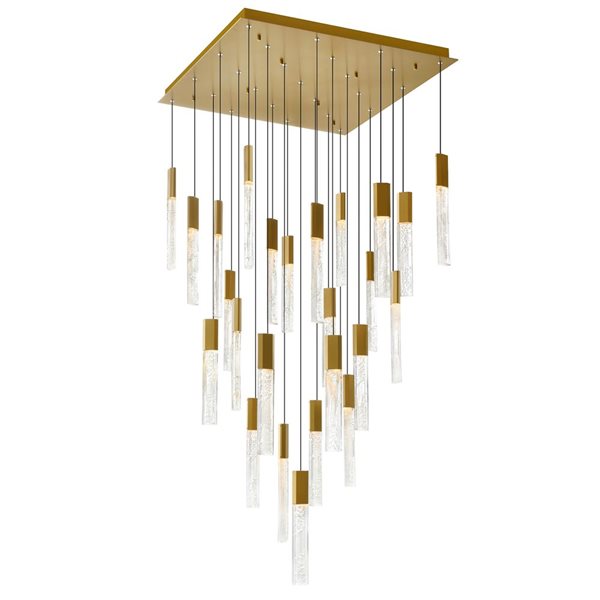 CWI Lighting Greta 28-in Integrated LED Brass Chandelier