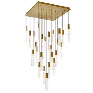 CWI Lighting Greta 28-in Integrated LED Brass Chandelier