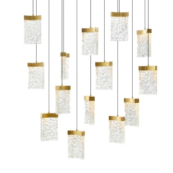 CWI Lighting Lava 48-in Integrated LED Brass Chandelier