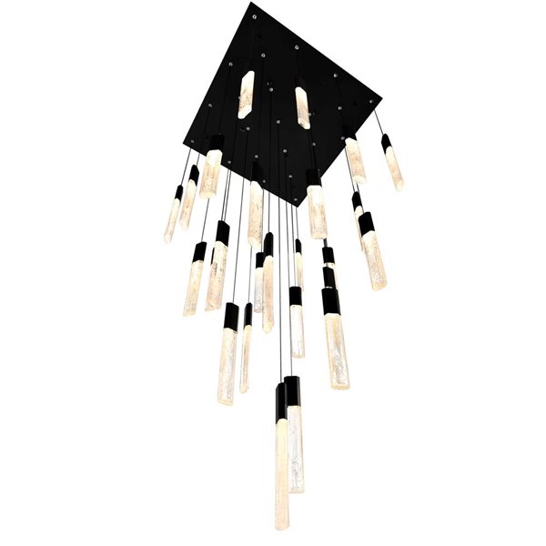 CWI Lighting Greta 28-in Integrated LED Black Chandelier