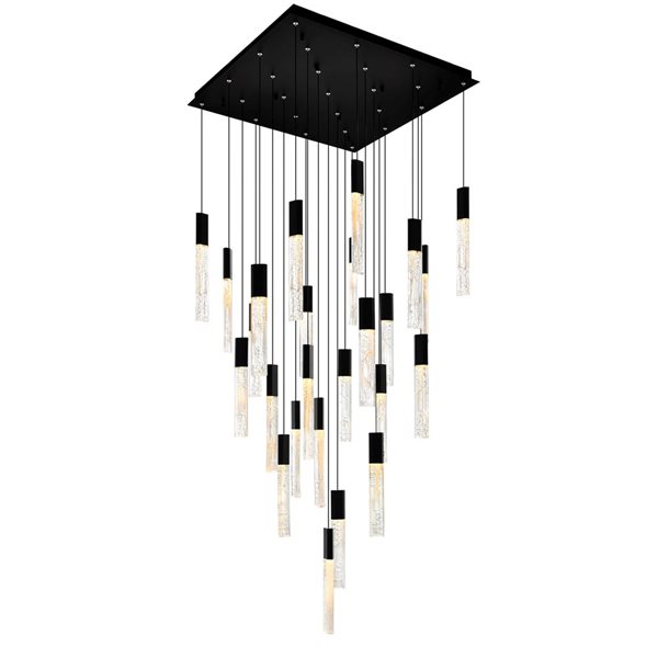 CWI Lighting Greta 28-in Integrated LED Black Chandelier