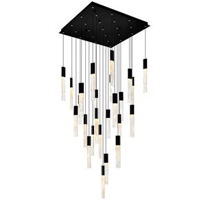 CWI Lighting Greta 28-in Integrated LED Black Chandelier