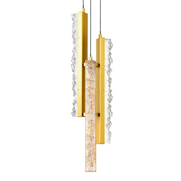 CWI Lighting Stagger 7-in Integrated LED Brass Mini Pendant Light