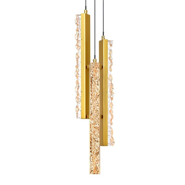 CWI Lighting Stagger 7-in Integrated LED Brass Mini Pendant Light