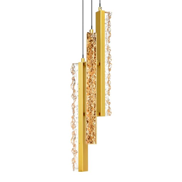 CWI Lighting Stagger 7-in Integrated LED Brass Mini Pendant Light