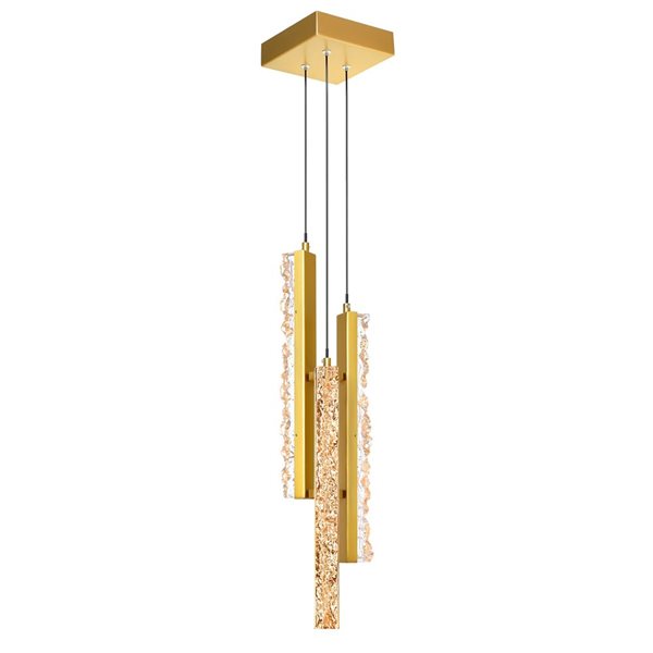 CWI Lighting Stagger 7-in Integrated LED Brass Mini Pendant Light