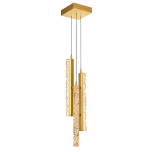 CWI Lighting Stagger 7-in Integrated LED Brass Mini Pendant Light