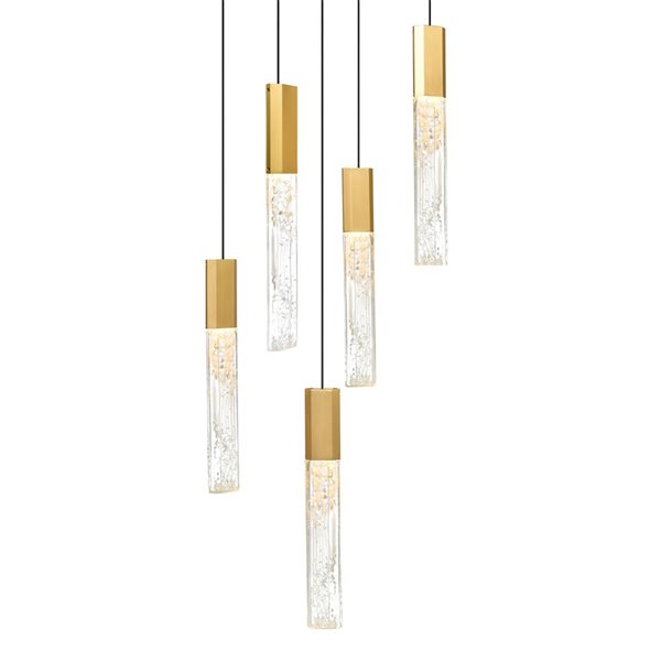 CWI Lighting Greta 12-in Integrated LED Brass Mini Pendant Light