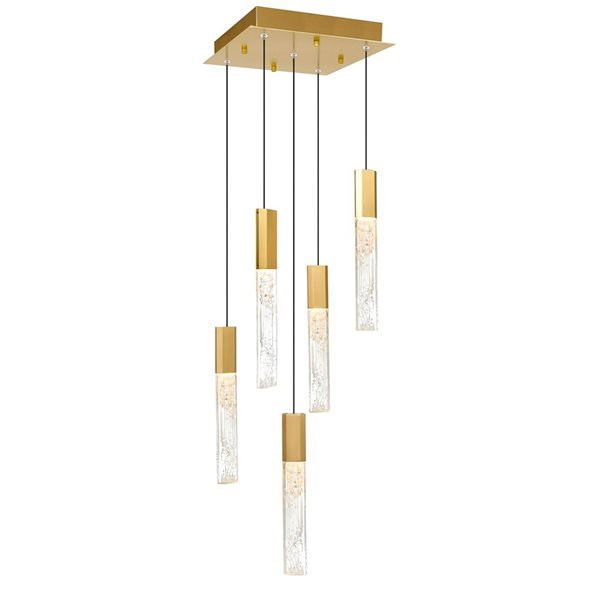 CWI Lighting Greta 12-in Integrated LED Brass Mini Pendant Light