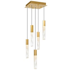 CWI Lighting Greta 12-in Integrated LED Brass Mini Pendant Light