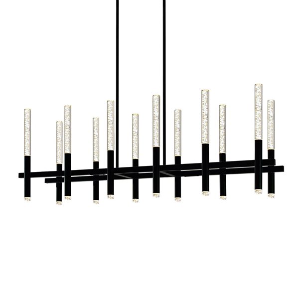 CWI Lighting Dragonswatch 79.5-in H. Integrated LED Black Chandelier