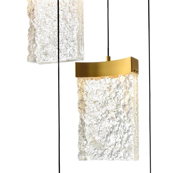 CWI Lighting Lava 24-in Integrated LED Brass Chandelier