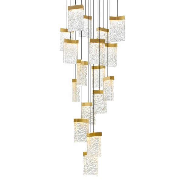 CWI Lighting Lava 24-in Integrated LED Brass Chandelier