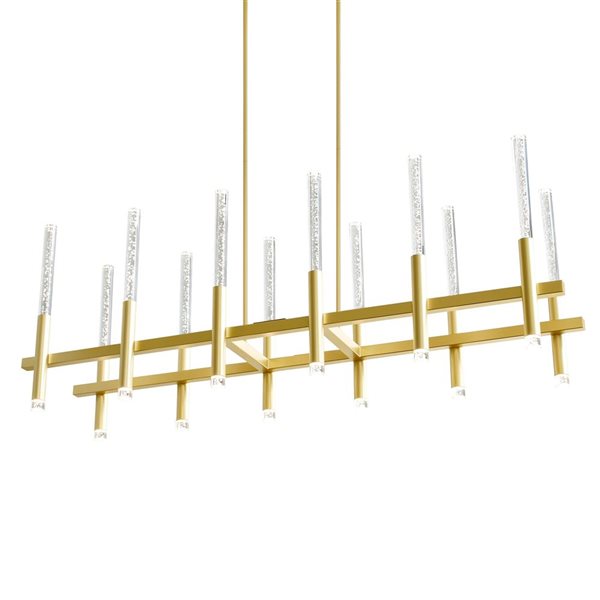 CWI Lighting Dragonswatch 79.5-in H. Integrated LED Satin Gold Chandelier