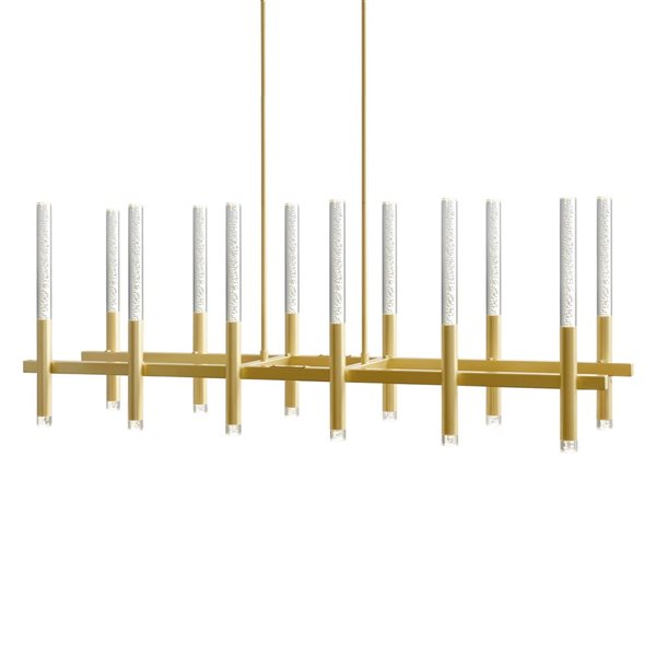 CWI Lighting Dragonswatch 79.5-in H. Integrated LED Satin Gold Chandelier