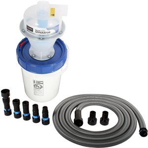 Séparateur de poussière Cen-Tec Systems Quick Click 16 pi avec bac de 5 gallons et ensemble d'adaptateurs