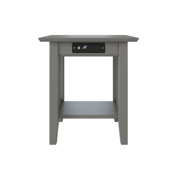 AFI Mission Set of 2 Gray Rectangular End Table with Built-in Charger