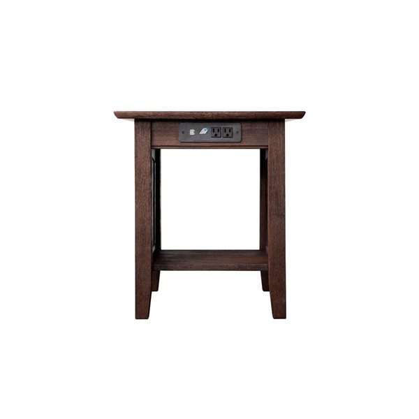 AFI Nantucket Set of 2 Burnt Amber Rectangular End Table with Built-in Charger