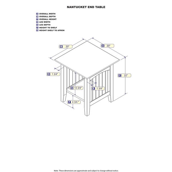 AFI Nantucket Set of 2 Driftwood Rectangular End Table