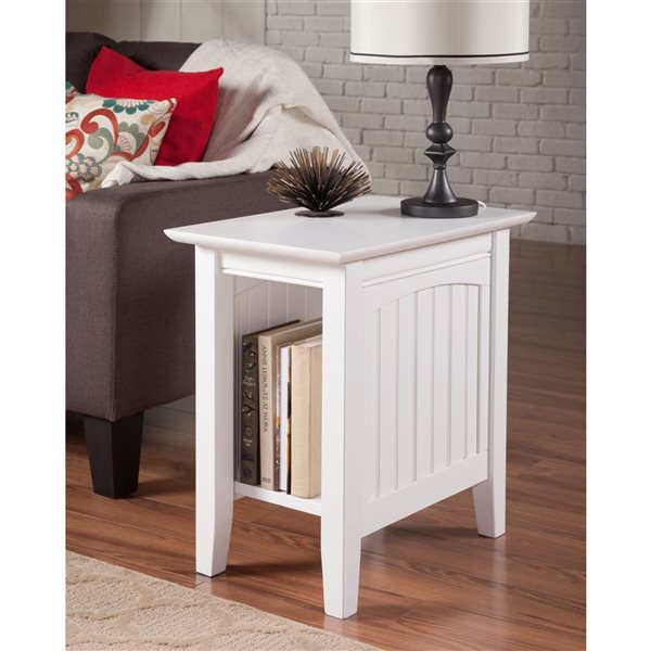 AFI Nantucket Set of 2 White Rectangular Chair Side Table