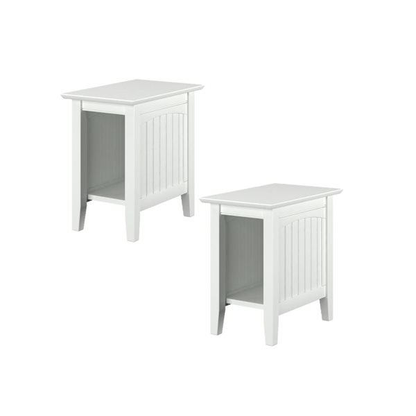 AFI Nantucket Set of 2 White Rectangular Chair Side Table