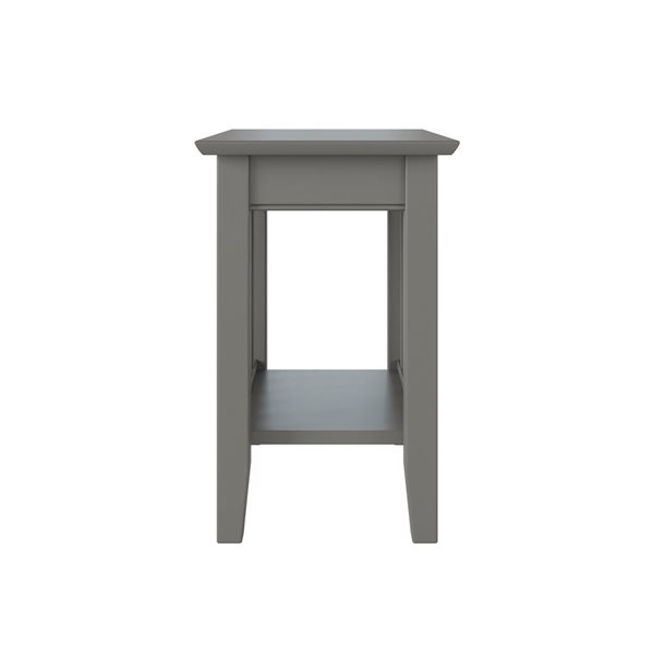 AFI Mission Set of 2 Gray Rectangular Chair Side Table with Built-in Charger