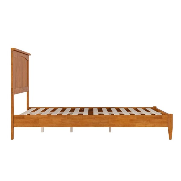 AFI Naples Light Toffee Full Size Solid Wood Low Profile Platform Bed w/Charging Station