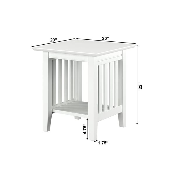 AFI Mission Set of 2 White Rectangular End Table