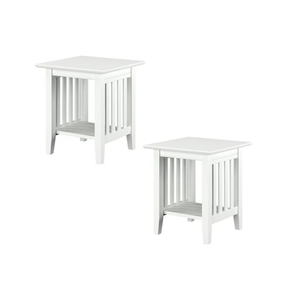 AFI Mission Set of 2 White Rectangular End Table