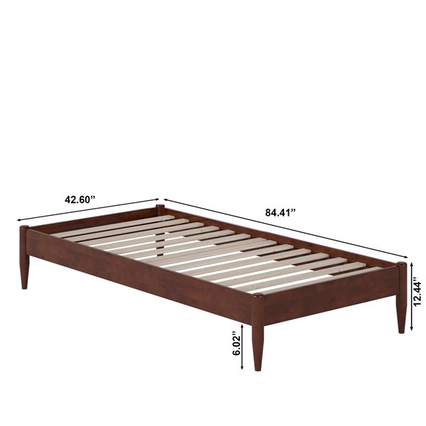 AFI Pasadena 12" Twin XL Low Profile Platform Bed in Walnut