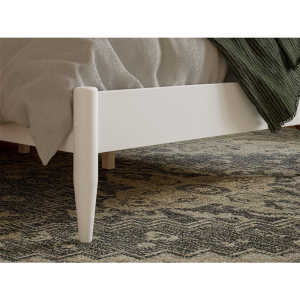 AFI Pasadena 14-in White Full Size Platform Bed Frame