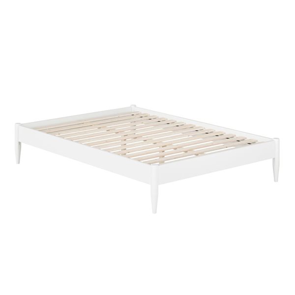 AFI Pasadena 14-in White Full Size Platform Bed Frame